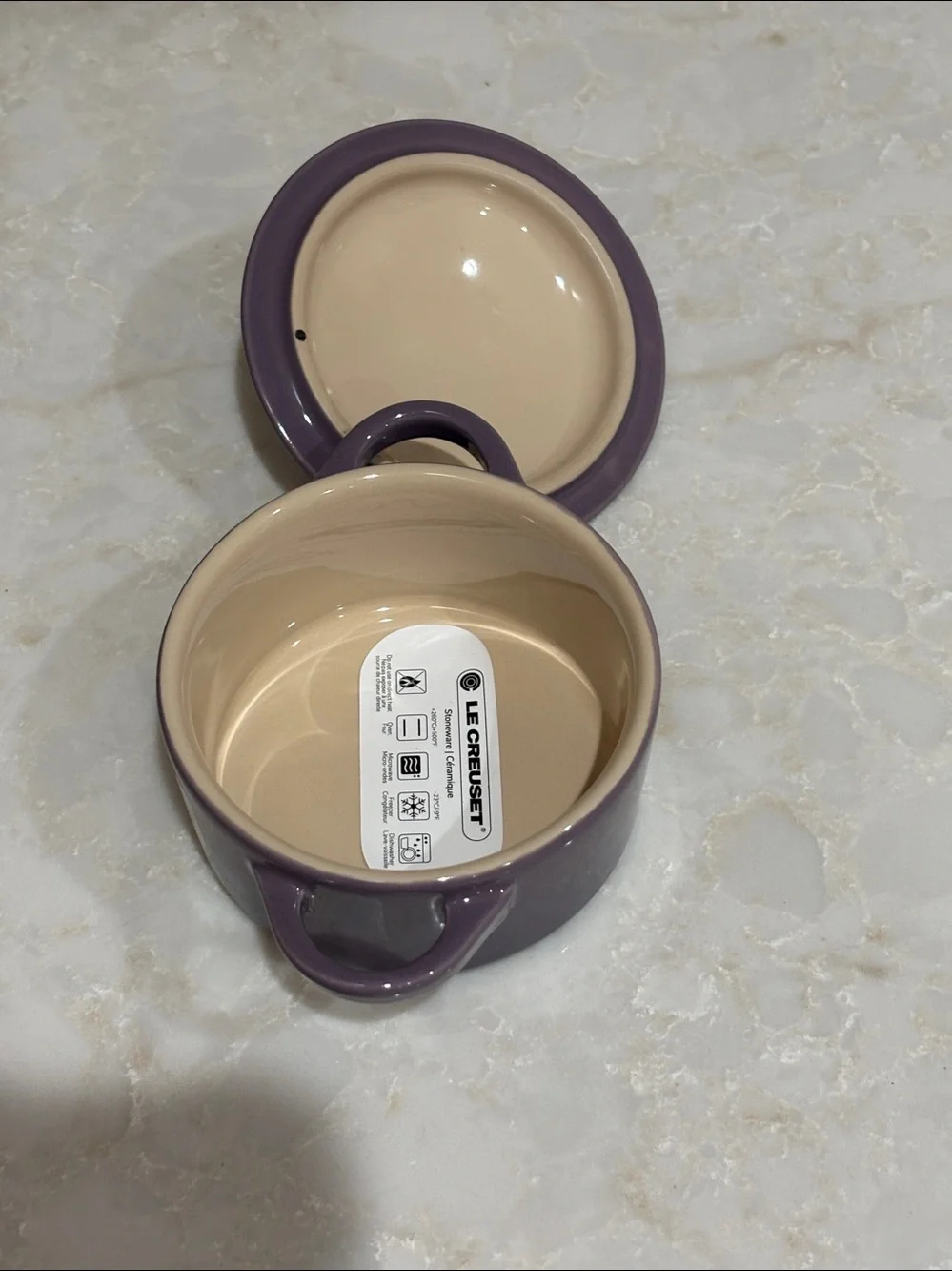 NWT Le Creuset ultra violet Ceramic 10cm mini cocotte